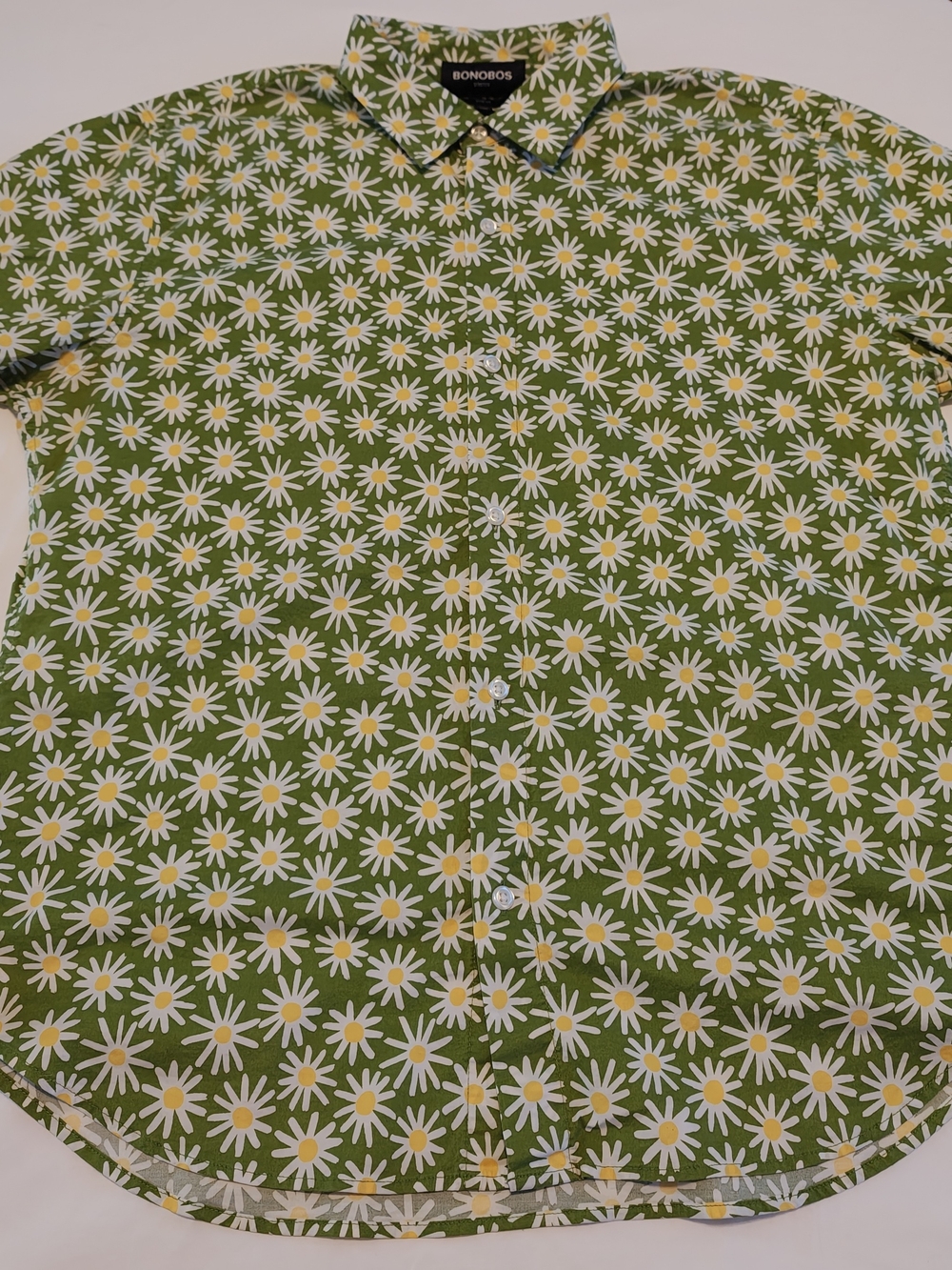 Bonobos Green Daisy Print Button-Up Shirt - L